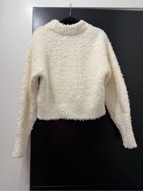 H&M Cream Plush Textured Crewneck Sweater